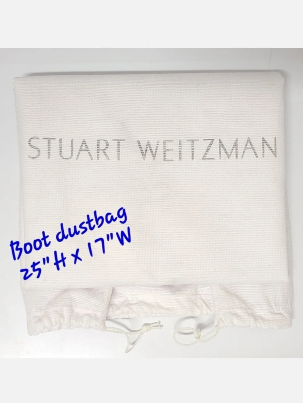 Stuart Weitzman White & Silver XL Boots & Purses Dust Bag